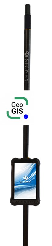 STONEX S70G - GNSS RTK přijímač se SW GeoGIS Standart  - kompletní sada se základní anténou, výtyčkou a držákem
